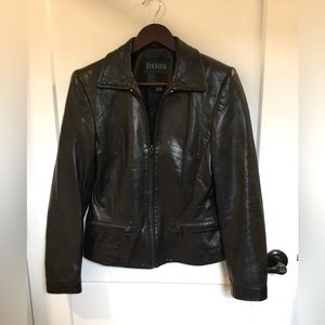 Danier Soft Leather Zip Jacket Black Size 6-8 Women’s
